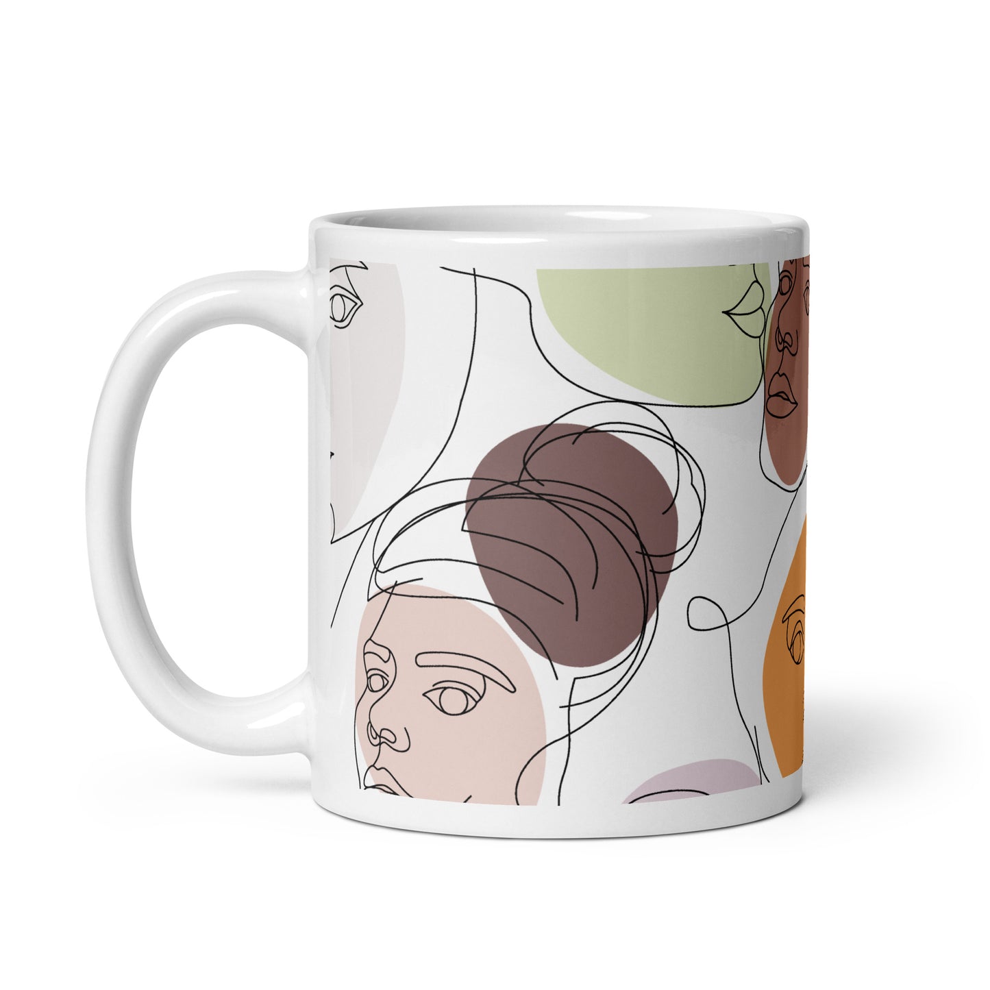 Mug en céramique – Multicouleur – Formats 11, 15, 20 oz, design élégant pour bureau & cuisine – Calligraphie Minimaliste