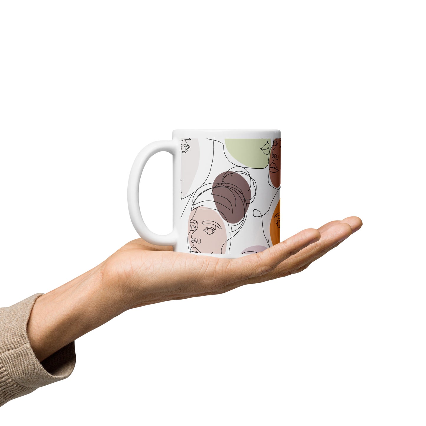 Mug en céramique – Multicouleur – Formats 11, 15, 20 oz, design élégant pour bureau & cuisine – Calligraphie Minimaliste