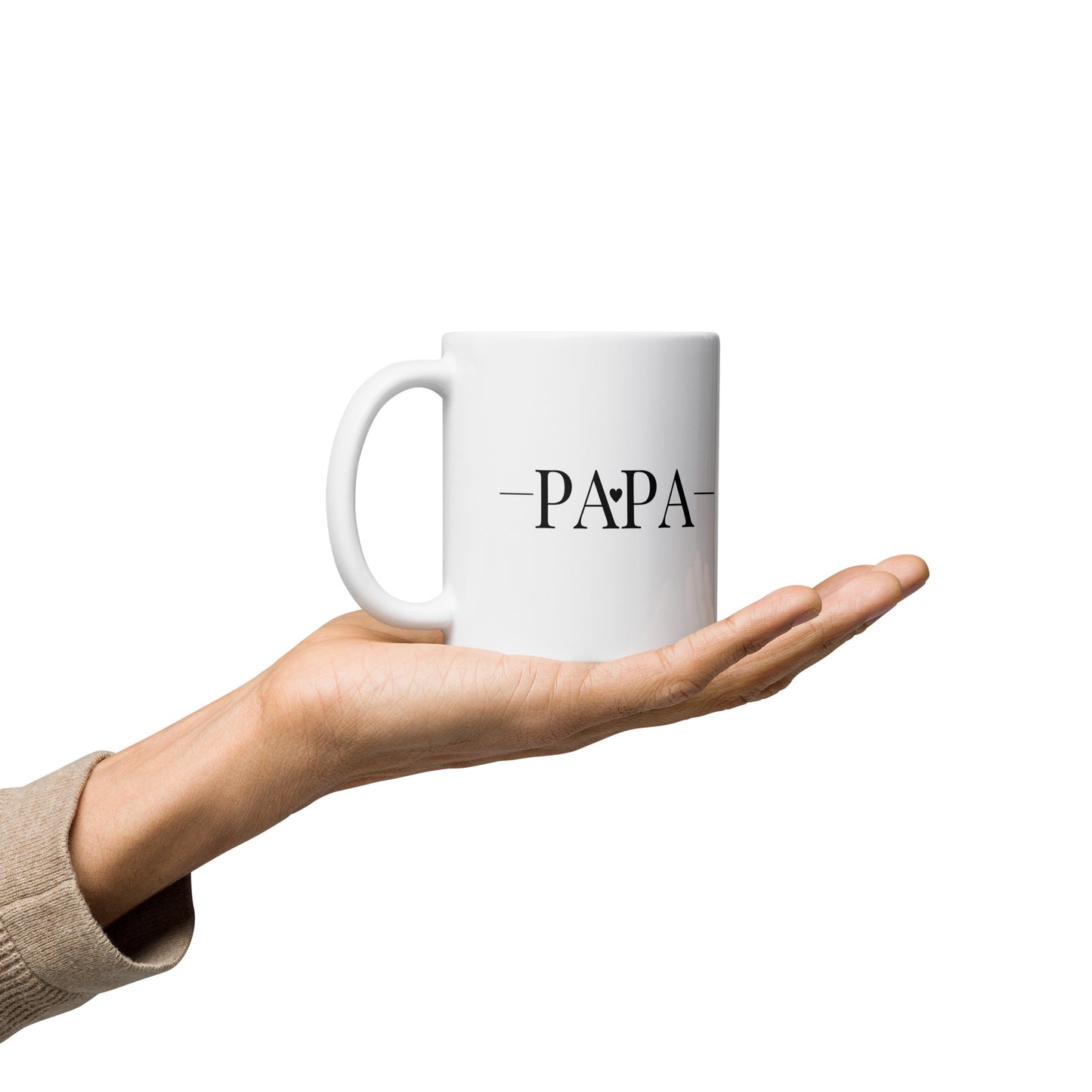 Mug en céramique – Blanc – Formats 11, 15, 20 oz, design élégant pour bureau & cuisine – Papa
