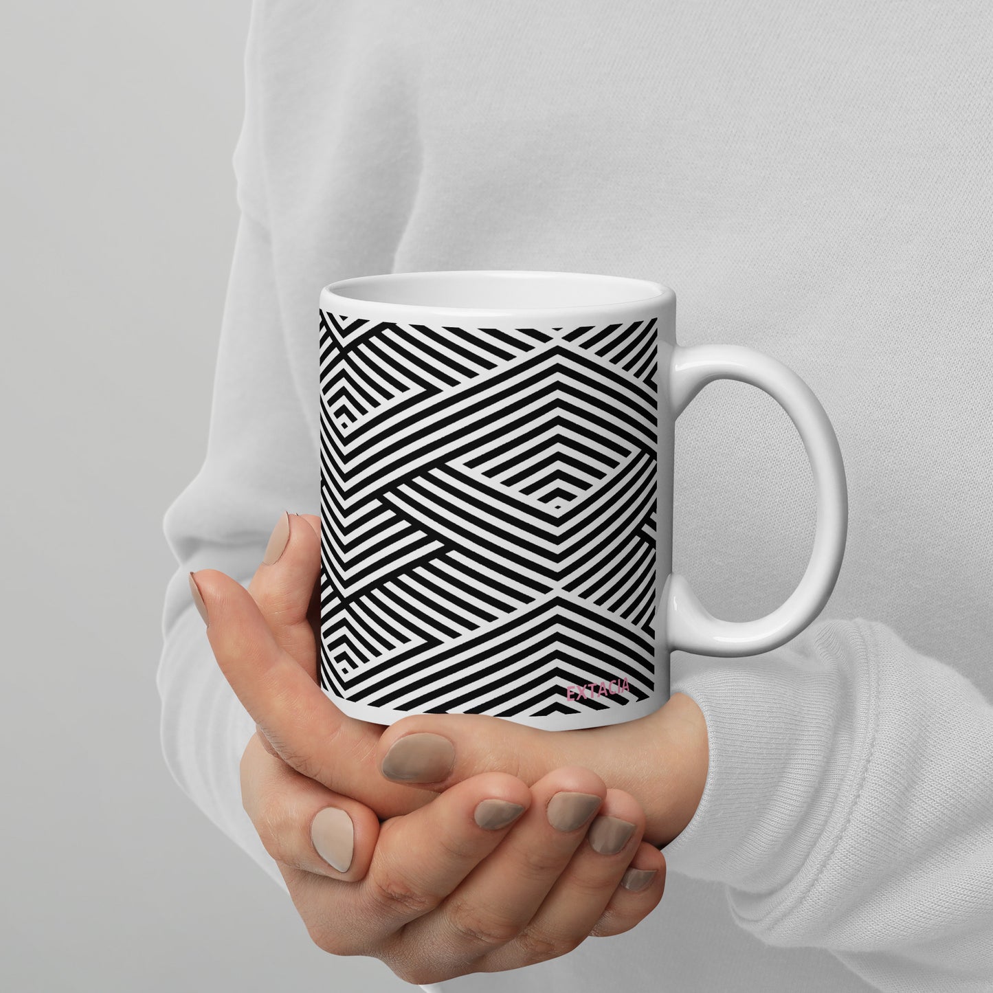 Mug en céramique – Blanc & Noir – Formats 11, 15, 20 oz, design élégant pour bureau & cuisine - Graphique