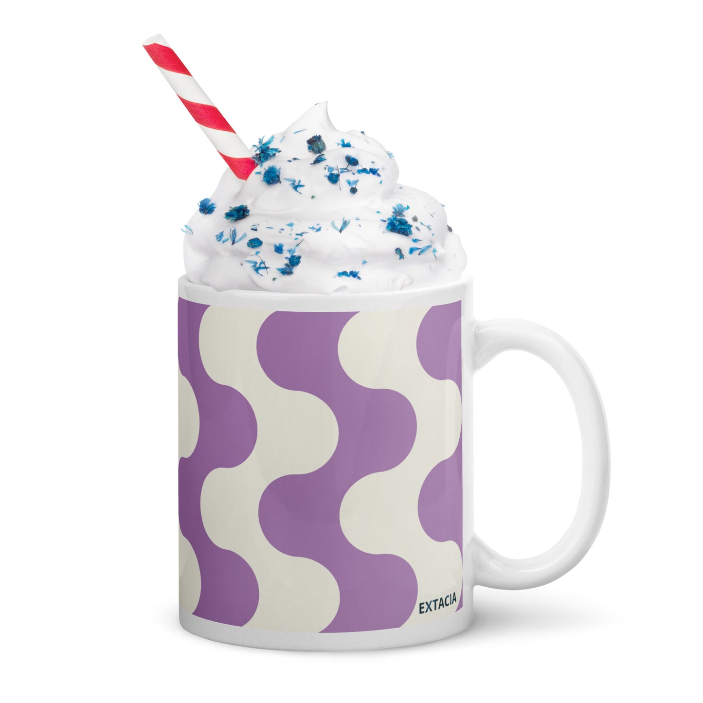 Mug en céramique – Blanc & Violet – Formats 11, 15, 20 oz, design élégant pour bureau & cuisine – Graphique