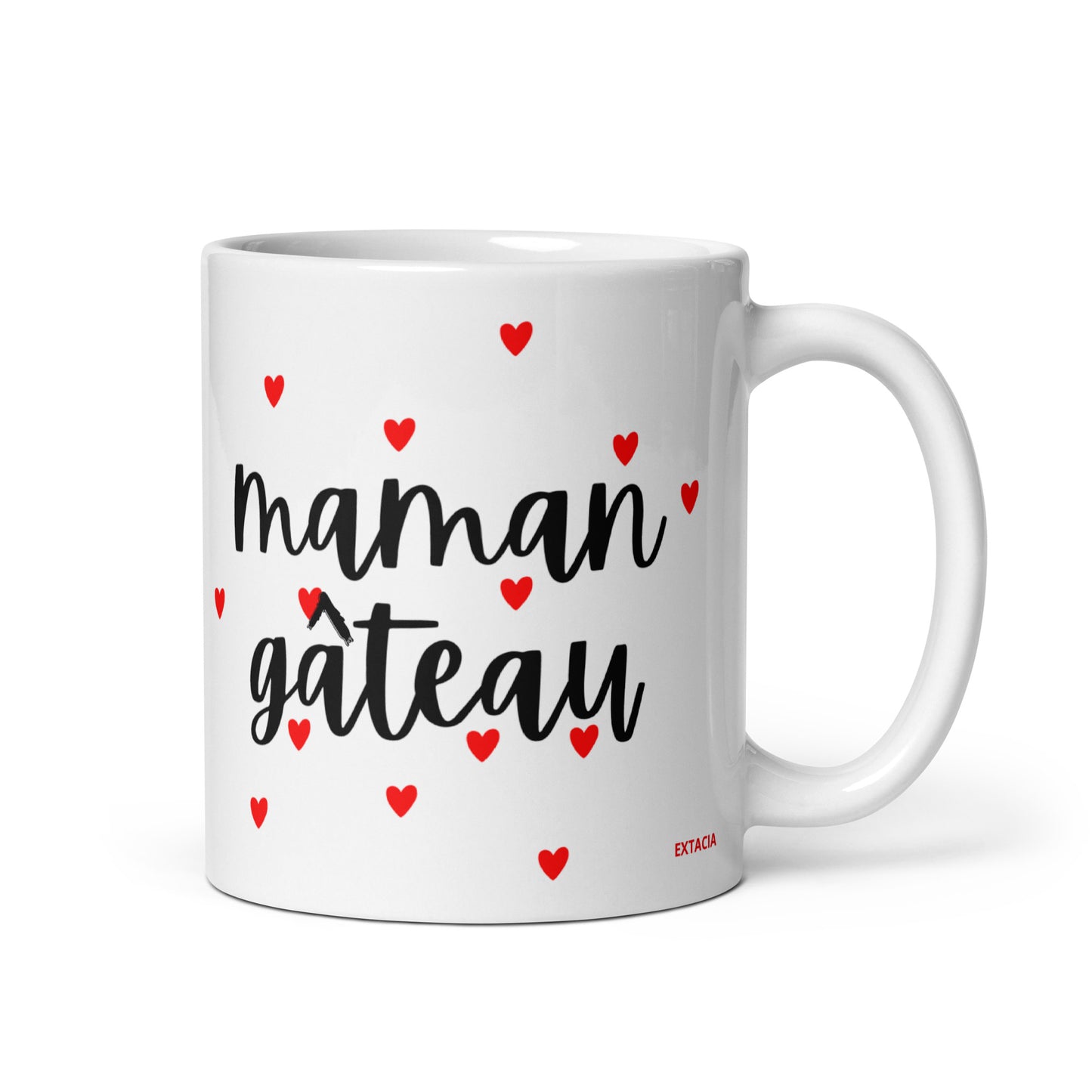 Mug en céramique – Blanc – Formats 11, 15, 20 oz, design élégant pour bureau & cuisine – Maman Gâteau
