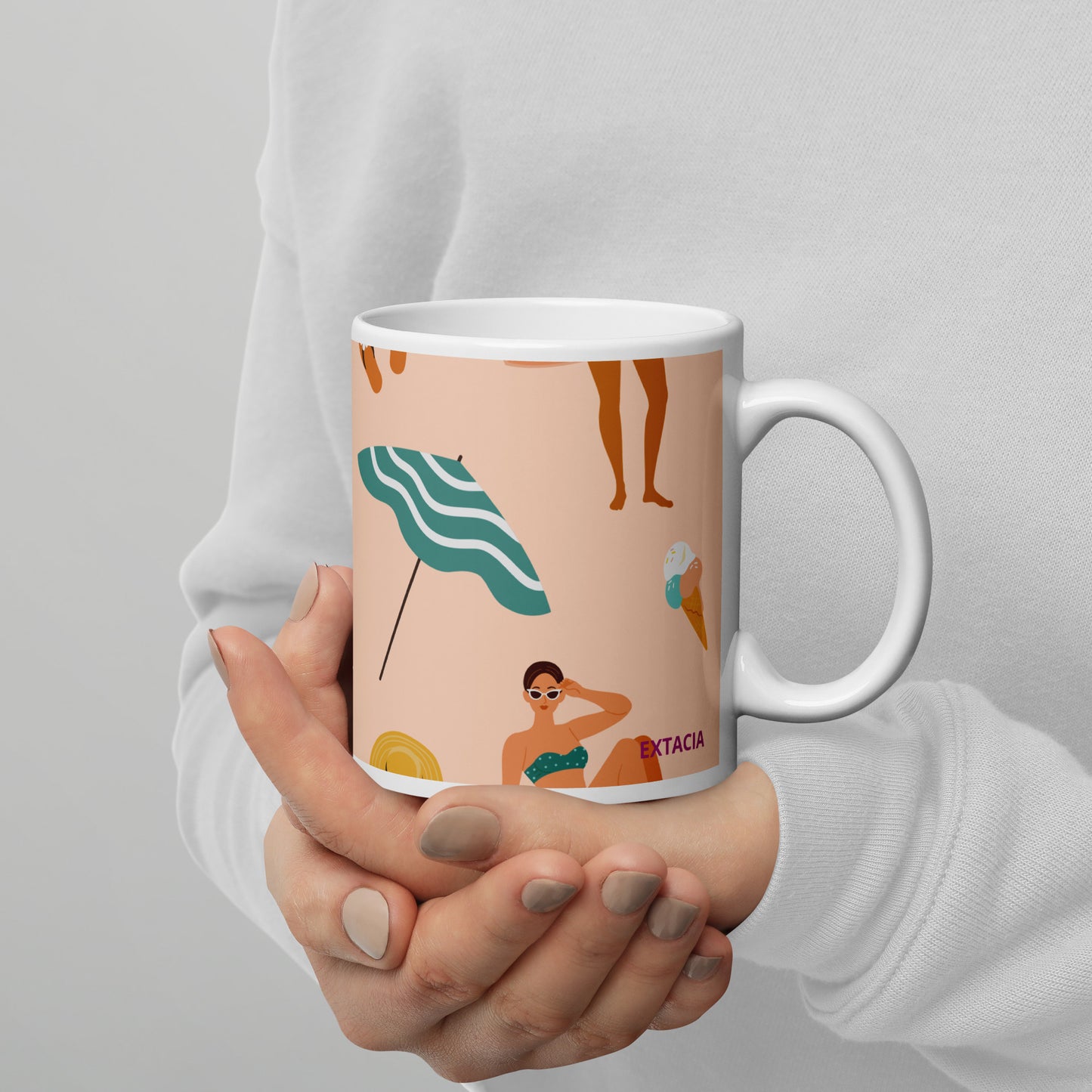 Mug en céramique – Saumon – Formats 11, 15, 20 oz, design élégant pour bureau & cuisine – Femmes du Monde