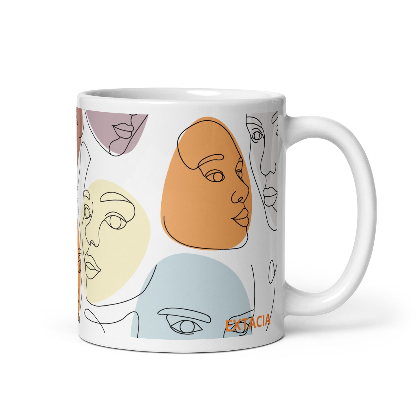 Mug en céramique – Multicouleur – Formats 11, 15, 20 oz, design élégant pour bureau & cuisine – Calligraphie Minimaliste