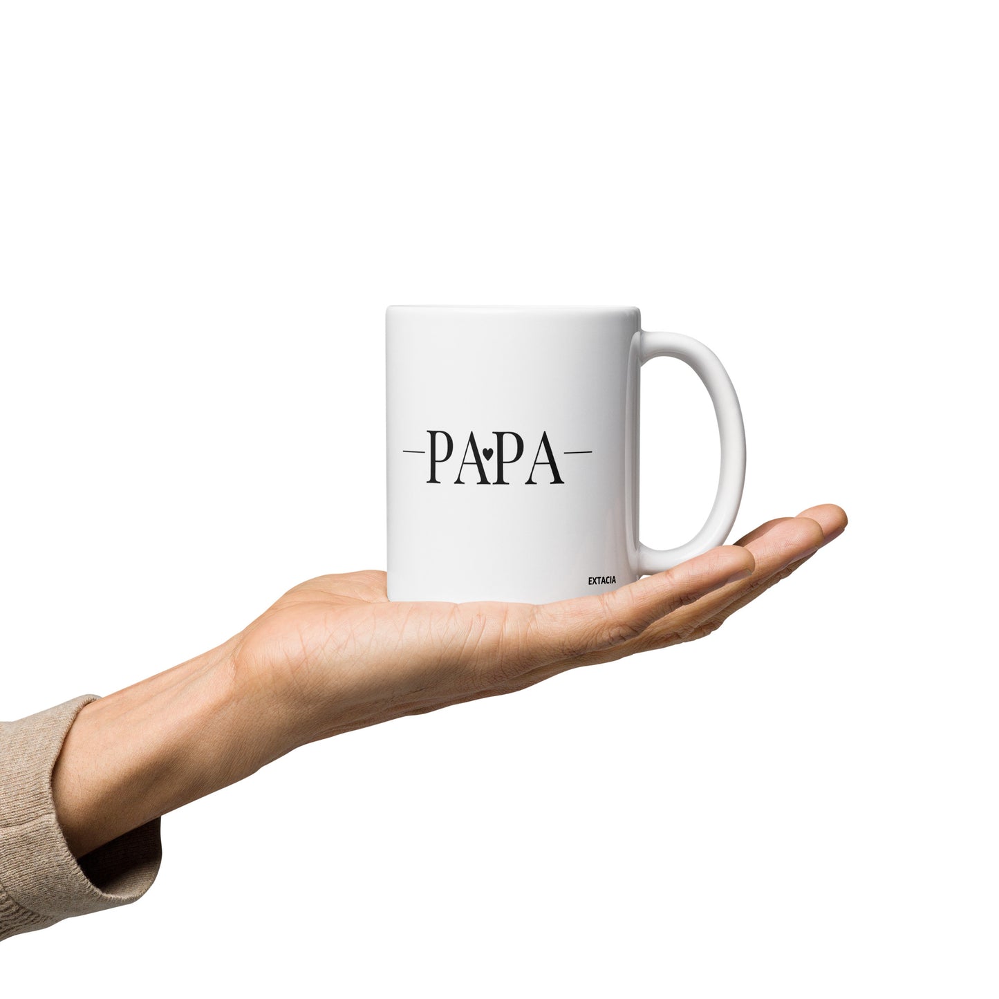 Mug en céramique – Blanc – Formats 11, 15, 20 oz, design élégant pour bureau & cuisine – Papa