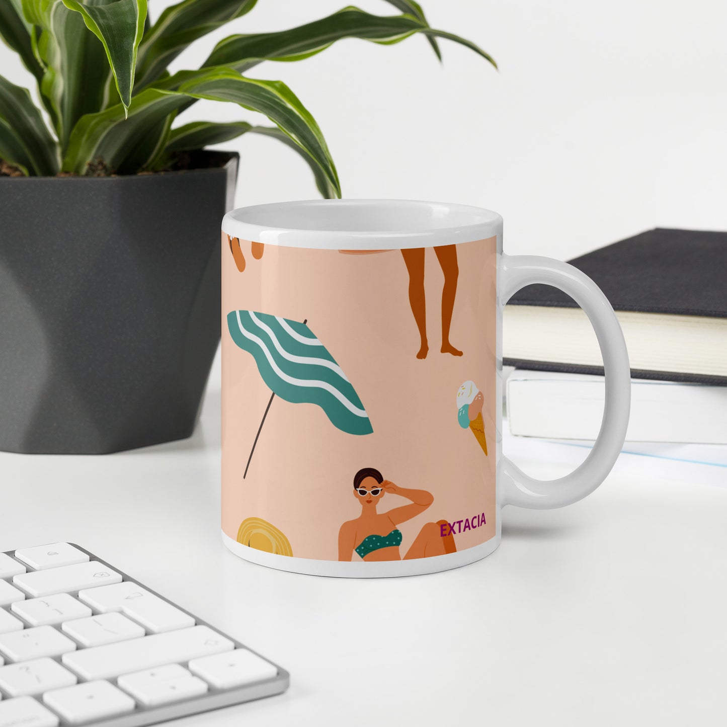 Mug en céramique – Saumon – Formats 11, 15, 20 oz, design élégant pour bureau & cuisine – Femmes du Monde