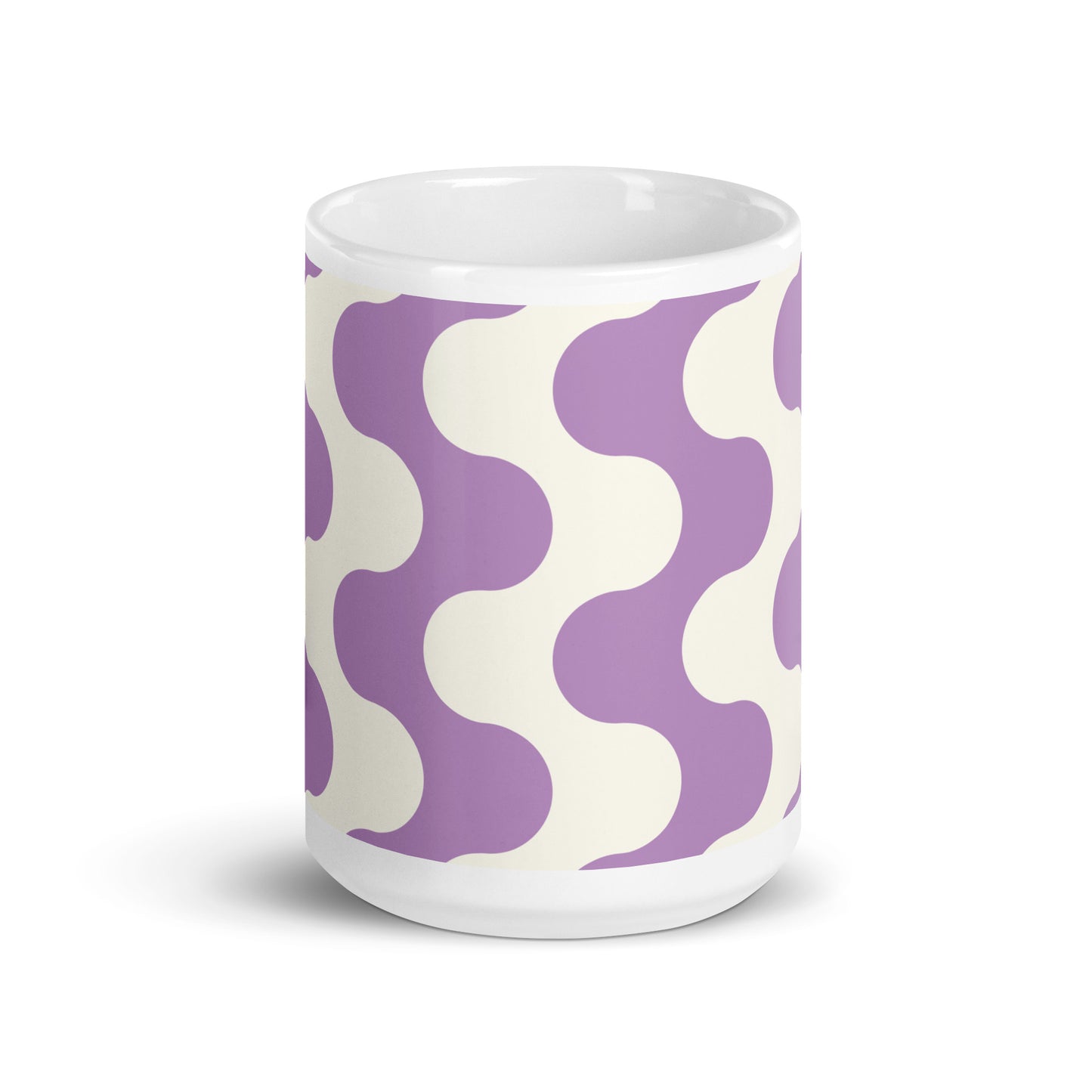 Mug en céramique – Blanc & Violet – Formats 11, 15, 20 oz, design élégant pour bureau & cuisine – Graphique