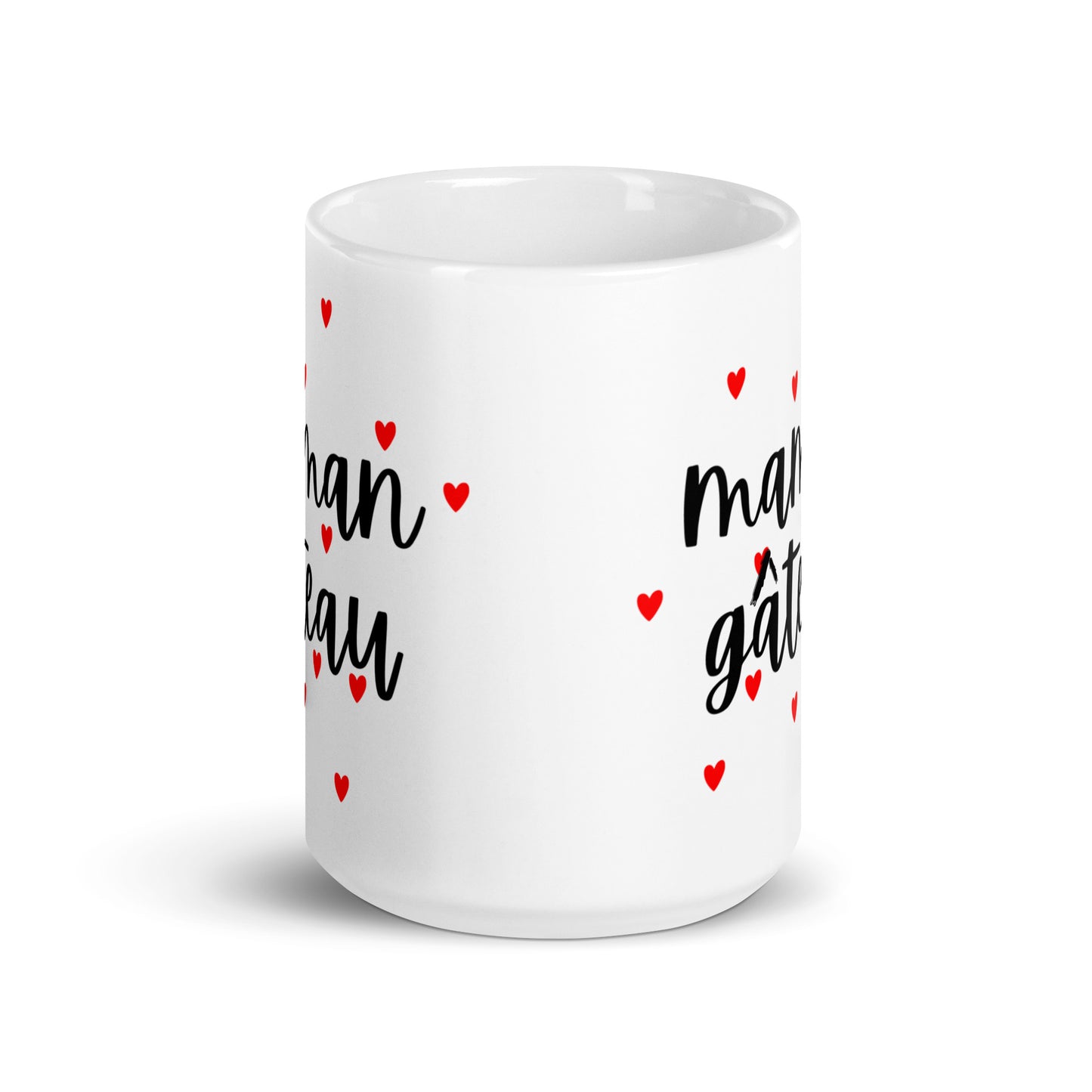 Mug en céramique – Blanc – Formats 11, 15, 20 oz, design élégant pour bureau & cuisine – Maman Gâteau