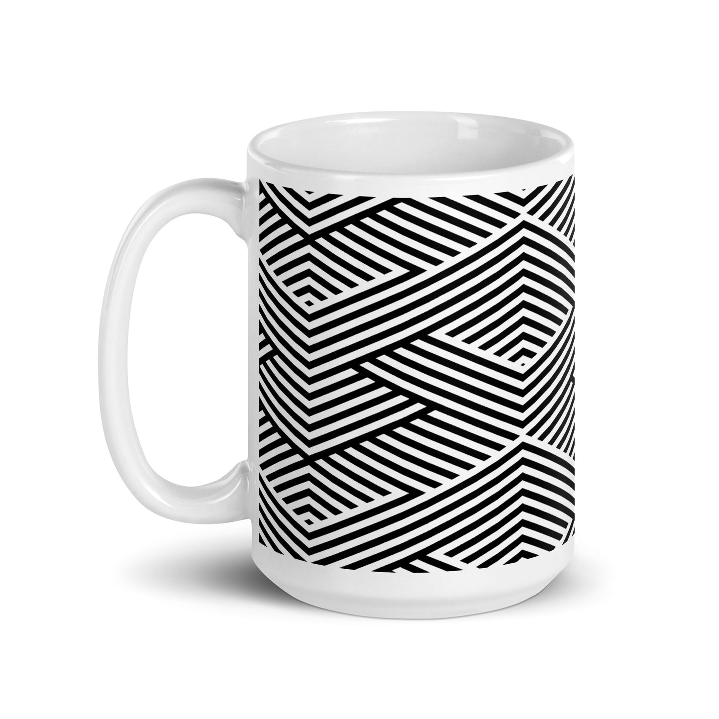 Mug en céramique – Blanc & Noir – Formats 11, 15, 20 oz, design élégant pour bureau & cuisine - Graphique