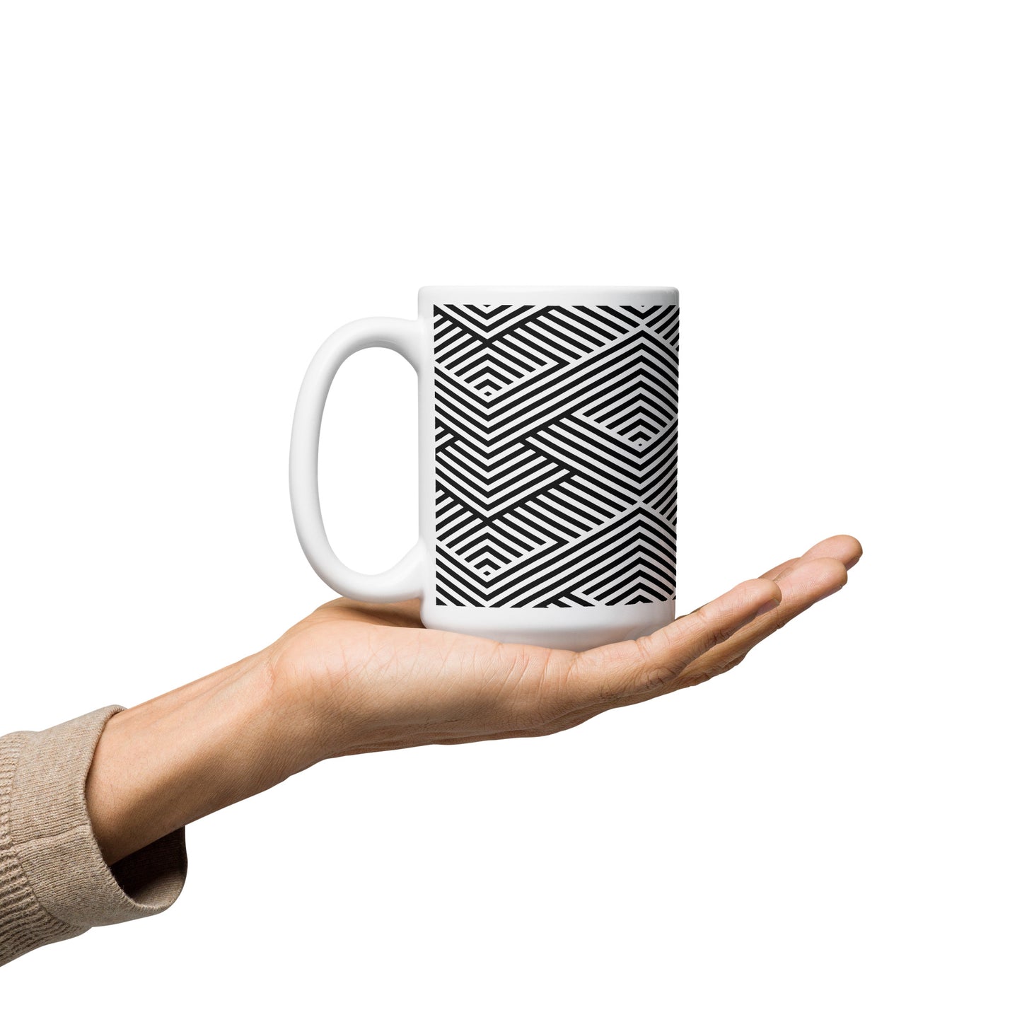 Mug en céramique – Blanc & Noir – Formats 11, 15, 20 oz, design élégant pour bureau & cuisine - Graphique