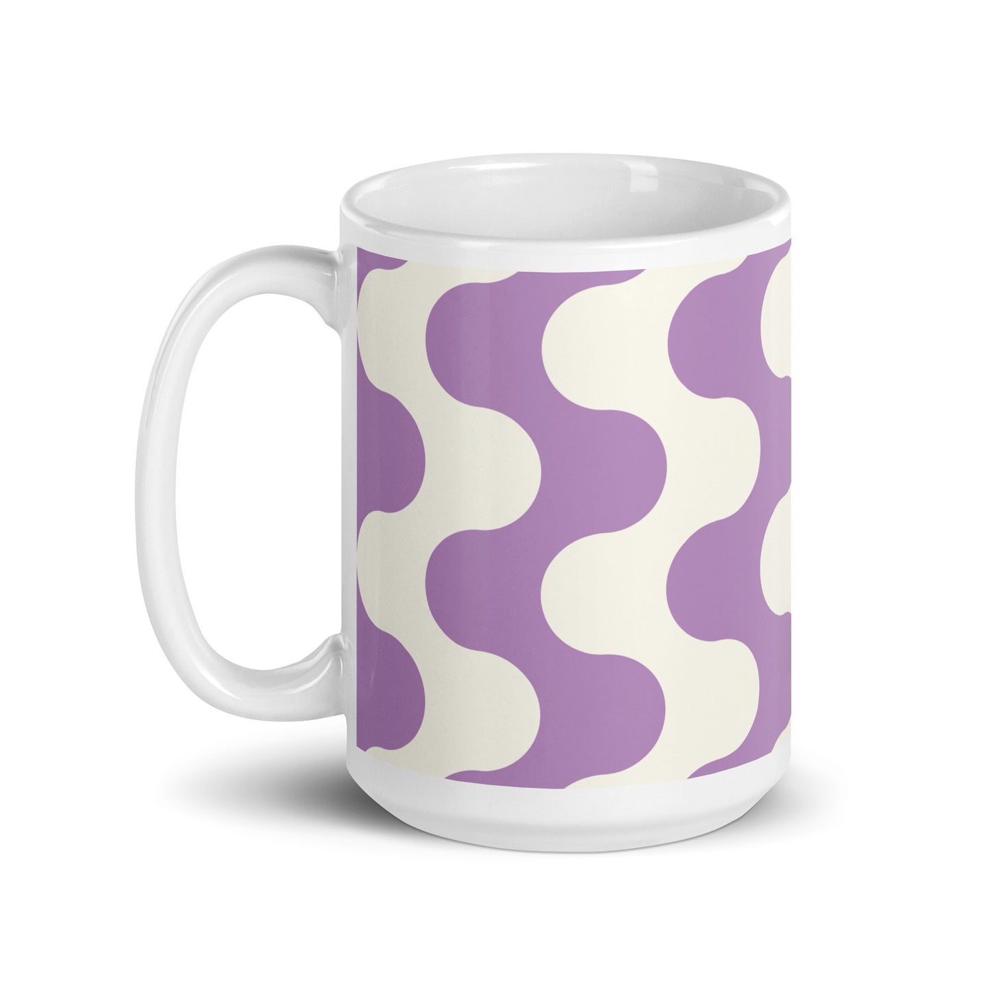 Mug en céramique – Blanc & Violet – Formats 11, 15, 20 oz, design élégant pour bureau & cuisine – Graphique