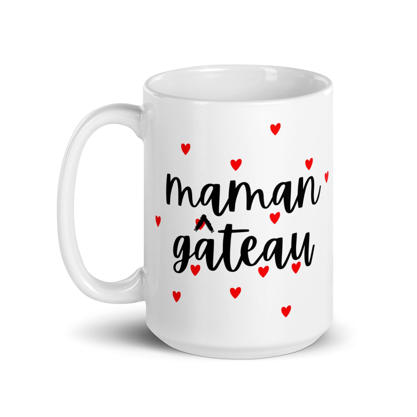 Mug en céramique – Blanc – Formats 11, 15, 20 oz, design élégant pour bureau & cuisine – Maman Gâteau
