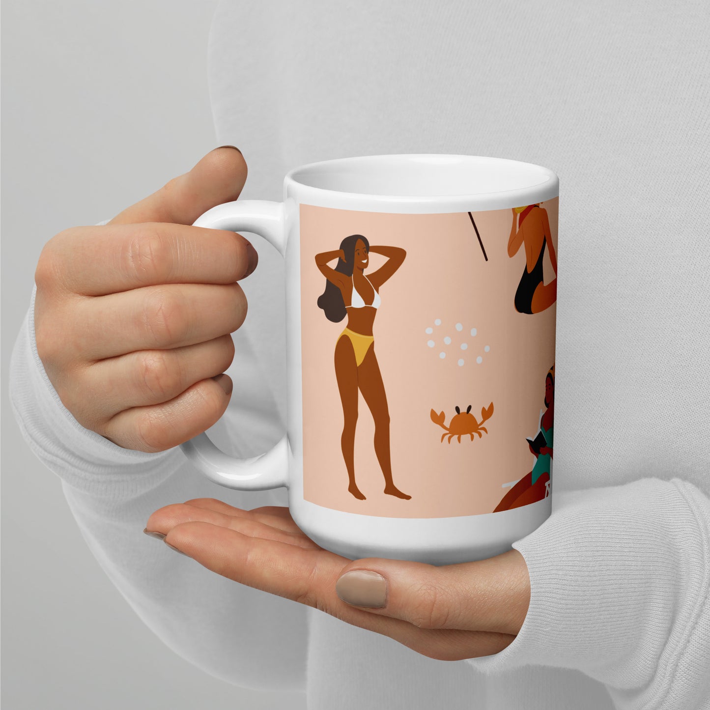 Mug en céramique – Saumon – Formats 11, 15, 20 oz, design élégant pour bureau & cuisine – Femmes du Monde