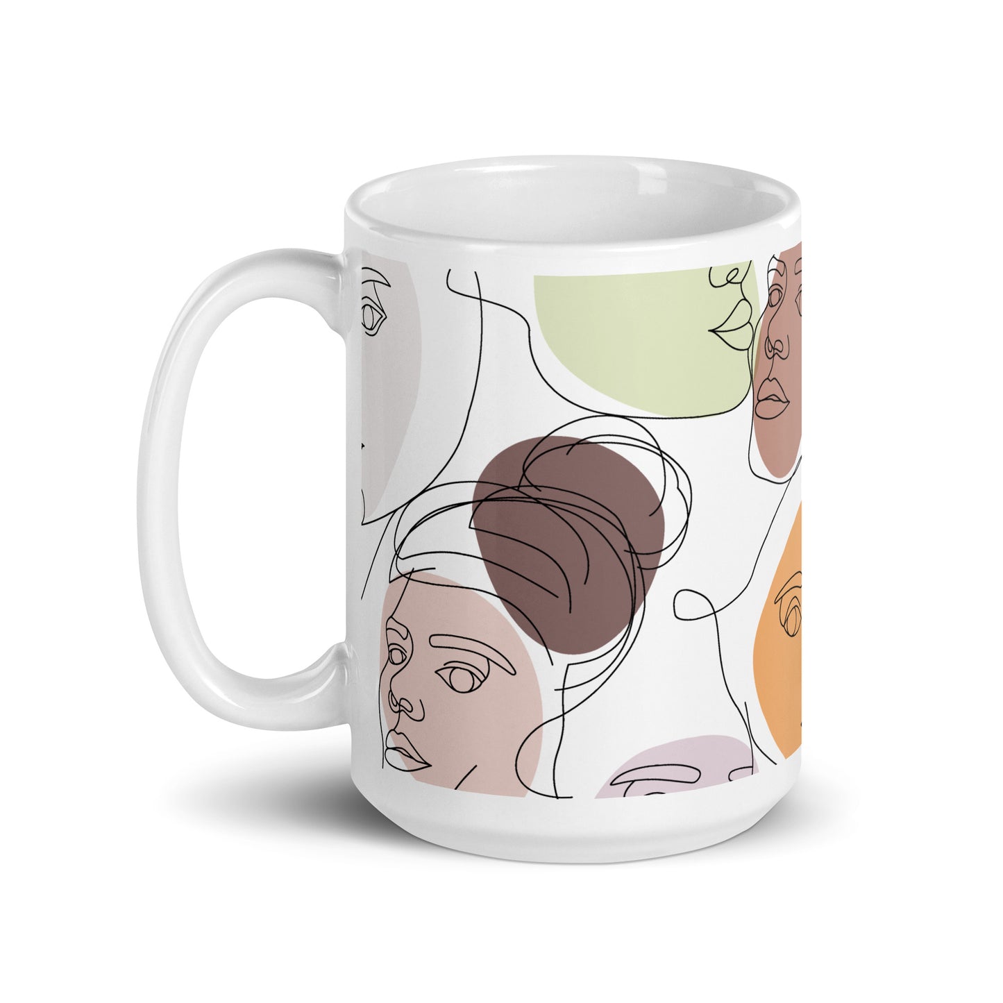 Mug en céramique – Multicouleur – Formats 11, 15, 20 oz, design élégant pour bureau & cuisine – Calligraphie Minimaliste