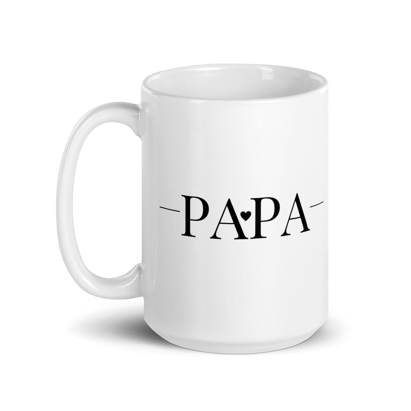 Mug en céramique – Blanc – Formats 11, 15, 20 oz, design élégant pour bureau & cuisine – Papa
