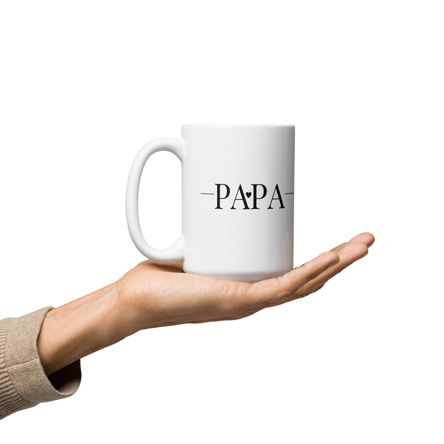 Mug en céramique – Blanc – Formats 11, 15, 20 oz, design élégant pour bureau & cuisine – Papa