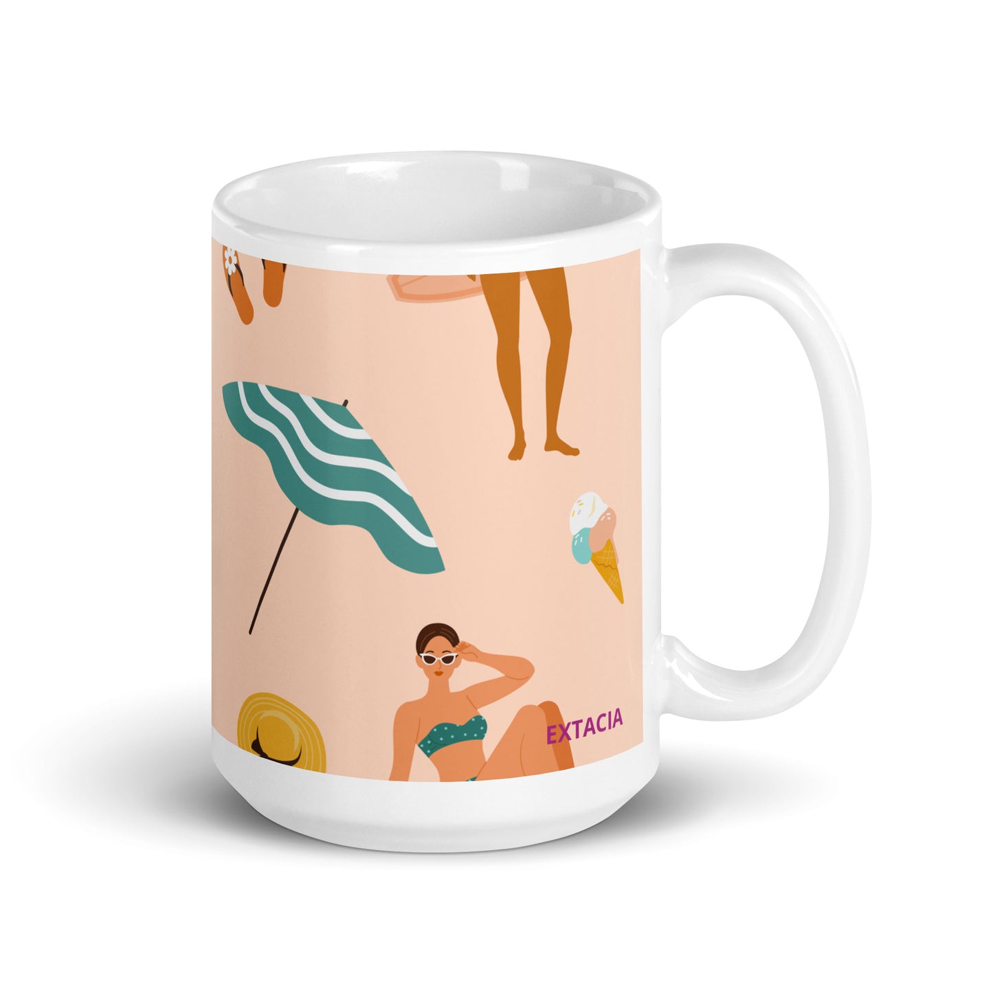 Mug en céramique – Saumon – Formats 11, 15, 20 oz, design élégant pour bureau & cuisine – Femmes du Monde