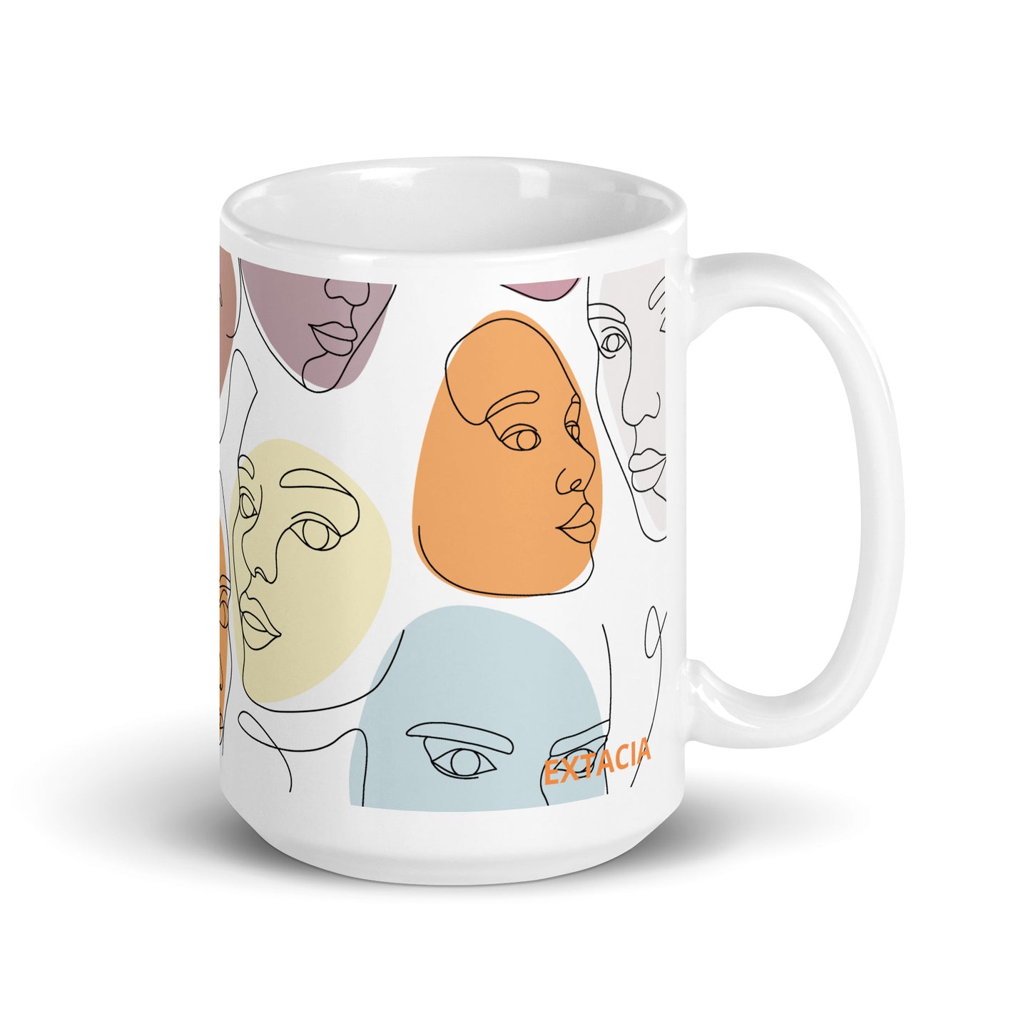 Mug en céramique – Multicouleur – Formats 11, 15, 20 oz, design élégant pour bureau & cuisine – Calligraphie Minimaliste