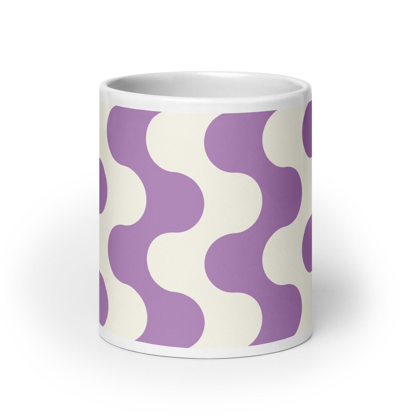 Mug en céramique – Blanc & Violet – Formats 11, 15, 20 oz, design élégant pour bureau & cuisine – Graphique