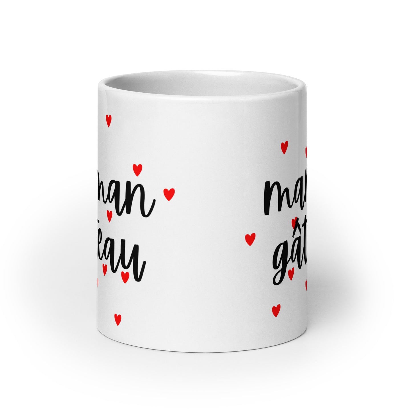 Mug en céramique – Blanc – Formats 11, 15, 20 oz, design élégant pour bureau & cuisine – Maman Gâteau