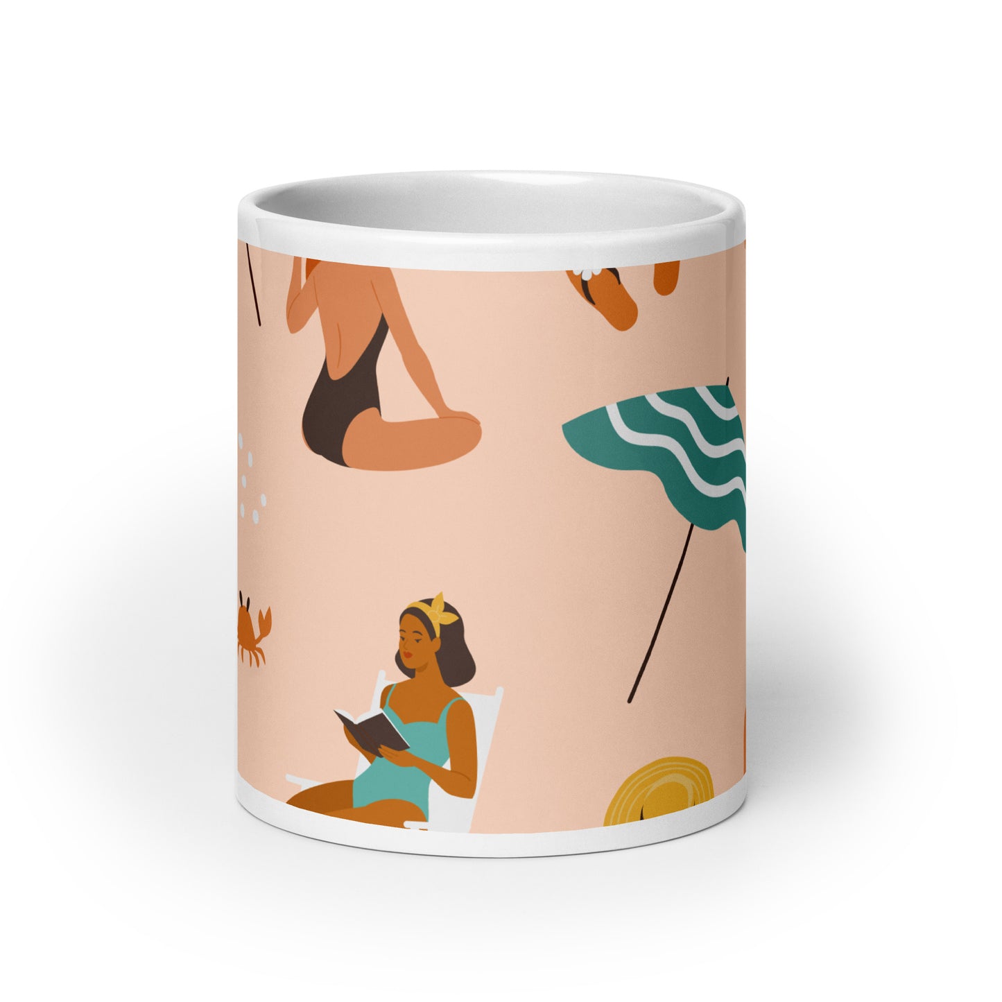 Mug en céramique – Saumon – Formats 11, 15, 20 oz, design élégant pour bureau & cuisine – Femmes du Monde