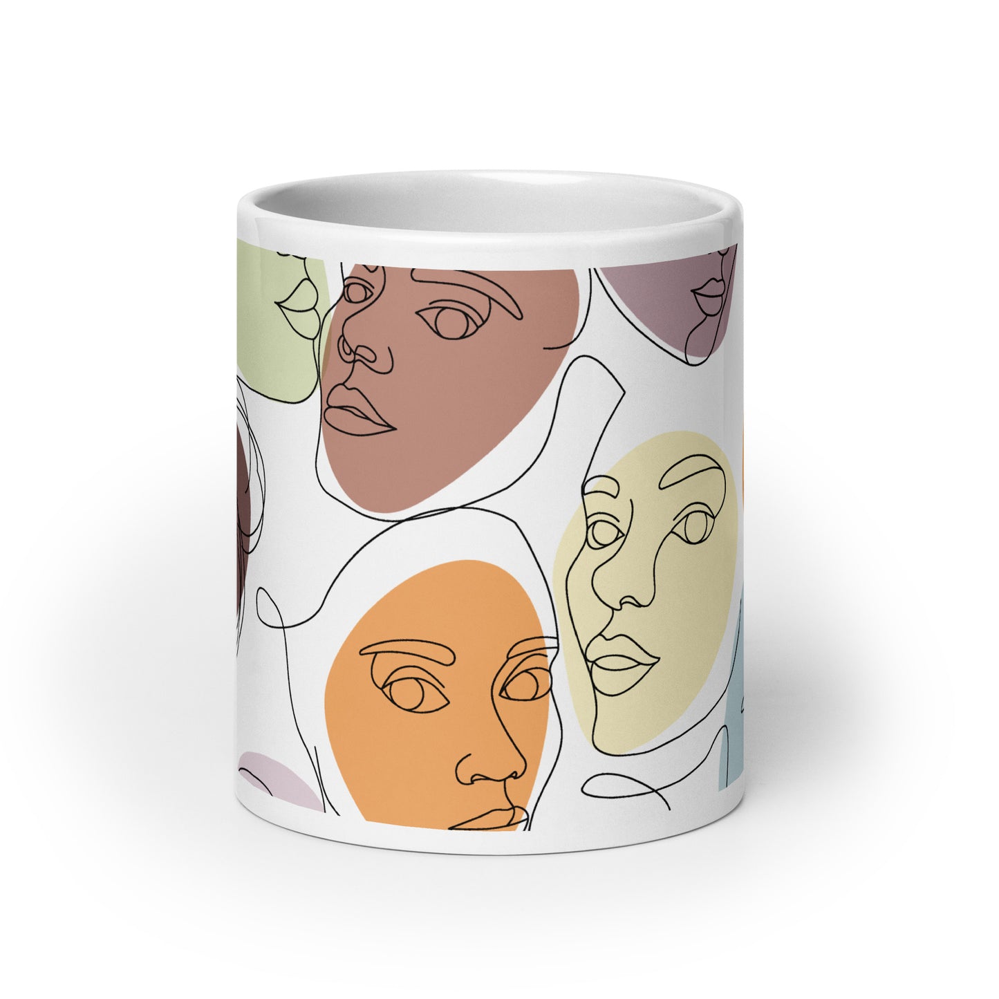 Mug en céramique – Multicouleur – Formats 11, 15, 20 oz, design élégant pour bureau & cuisine – Calligraphie Minimaliste