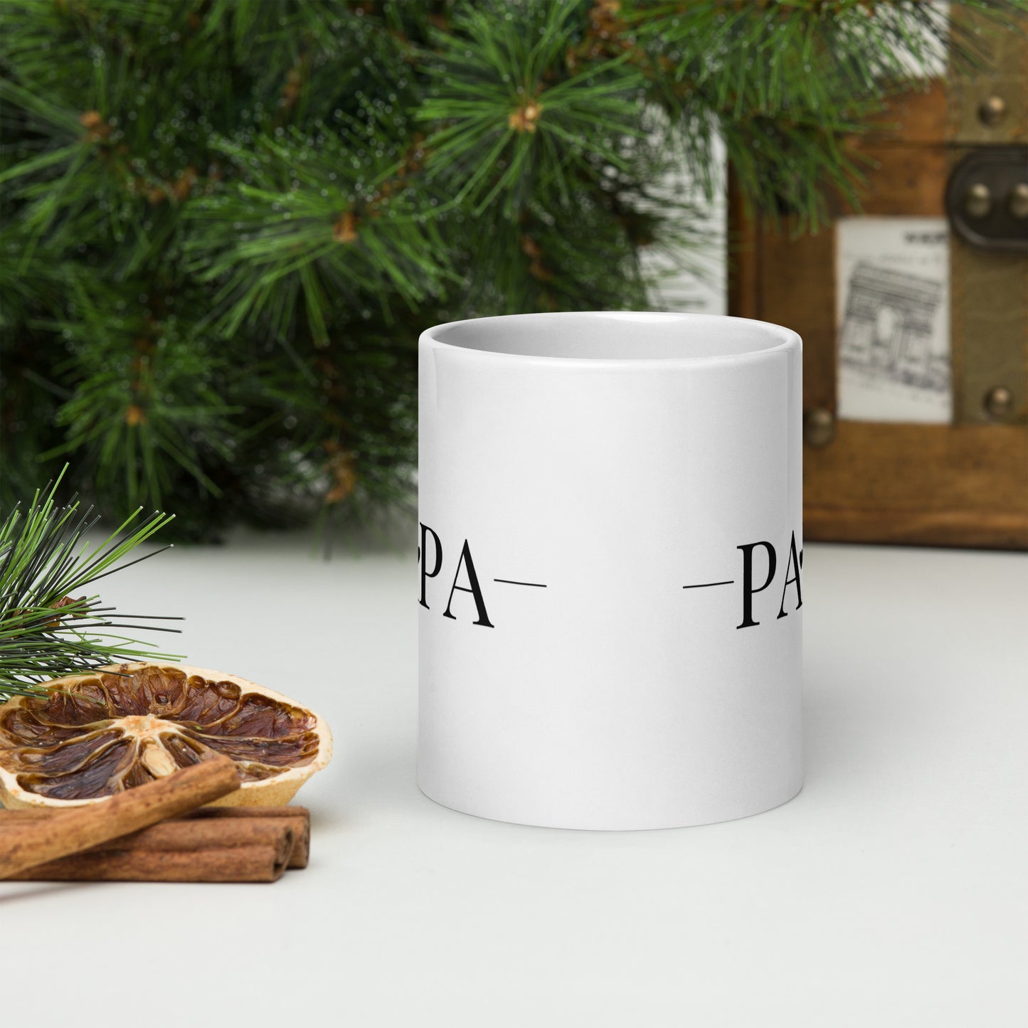 Mug en céramique – Blanc – Formats 11, 15, 20 oz, design élégant pour bureau & cuisine – Papa