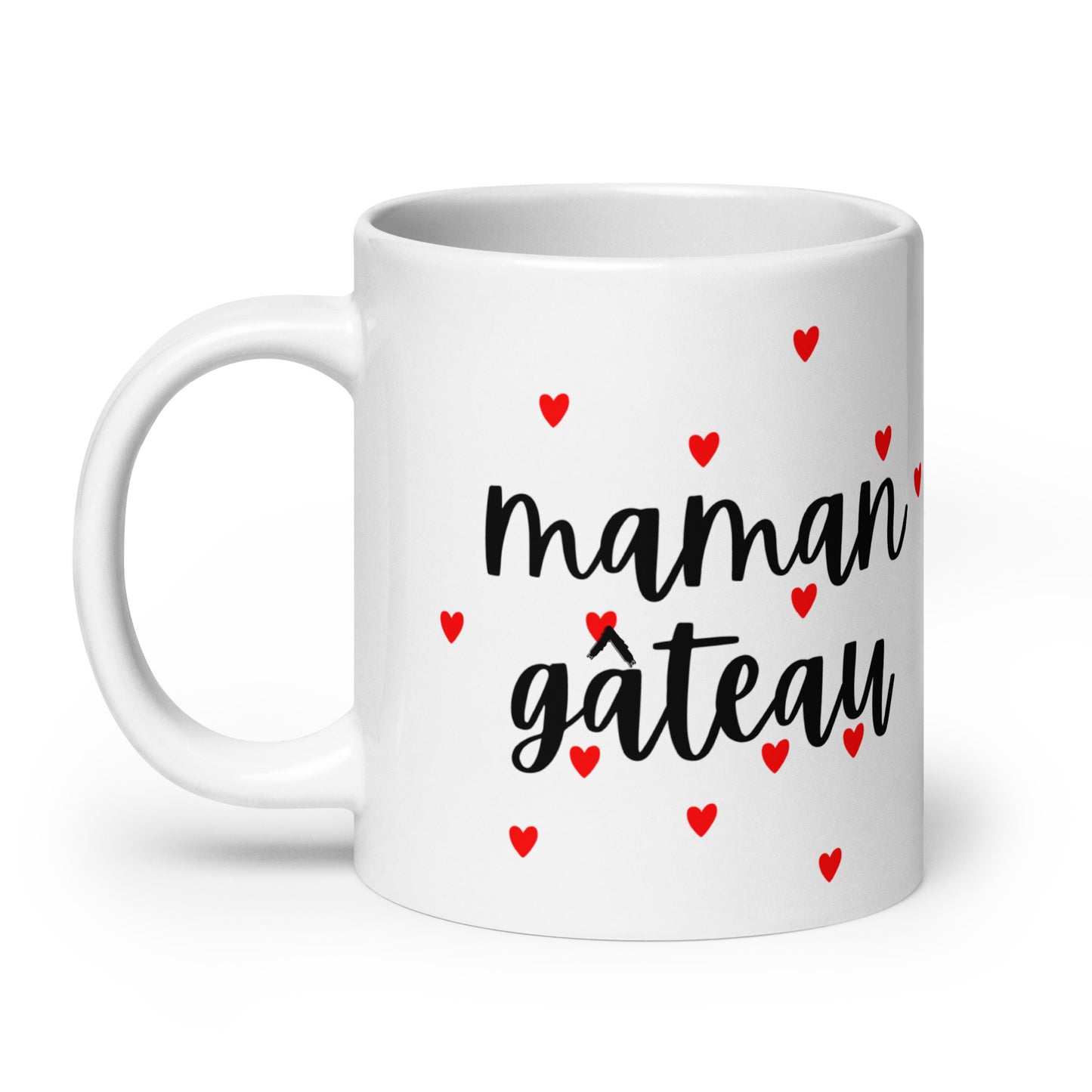 Mug en céramique – Blanc – Formats 11, 15, 20 oz, design élégant pour bureau & cuisine – Maman Gâteau