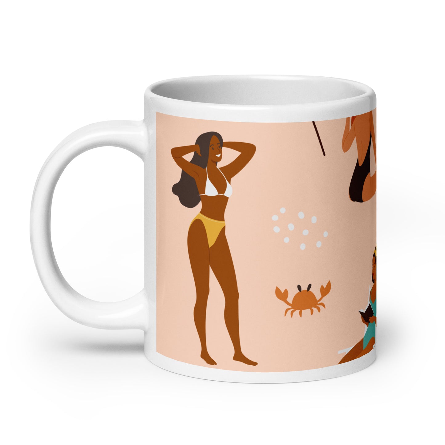 Mug en céramique – Saumon – Formats 11, 15, 20 oz, design élégant pour bureau & cuisine – Femmes du Monde
