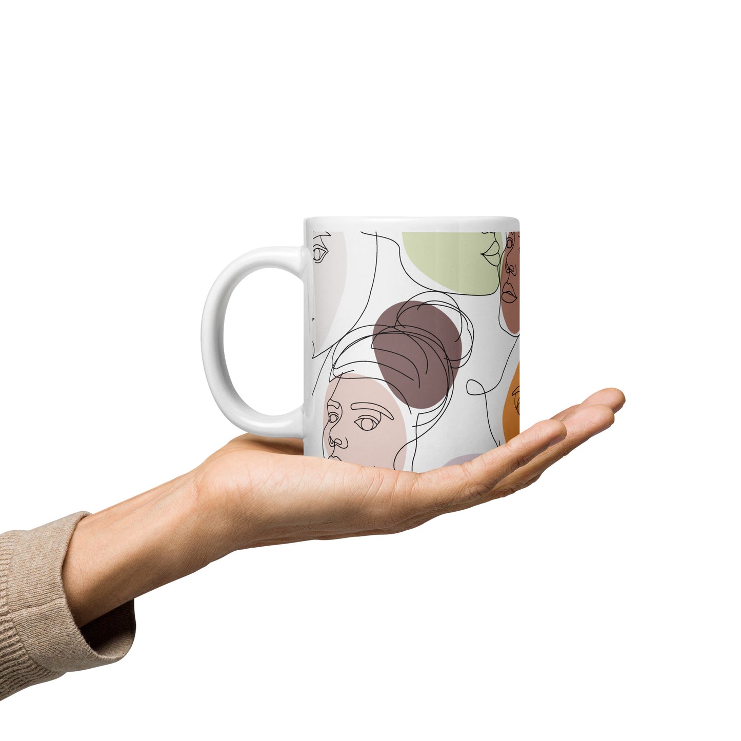 Mug en céramique – Multicouleur – Formats 11, 15, 20 oz, design élégant pour bureau & cuisine – Calligraphie Minimaliste