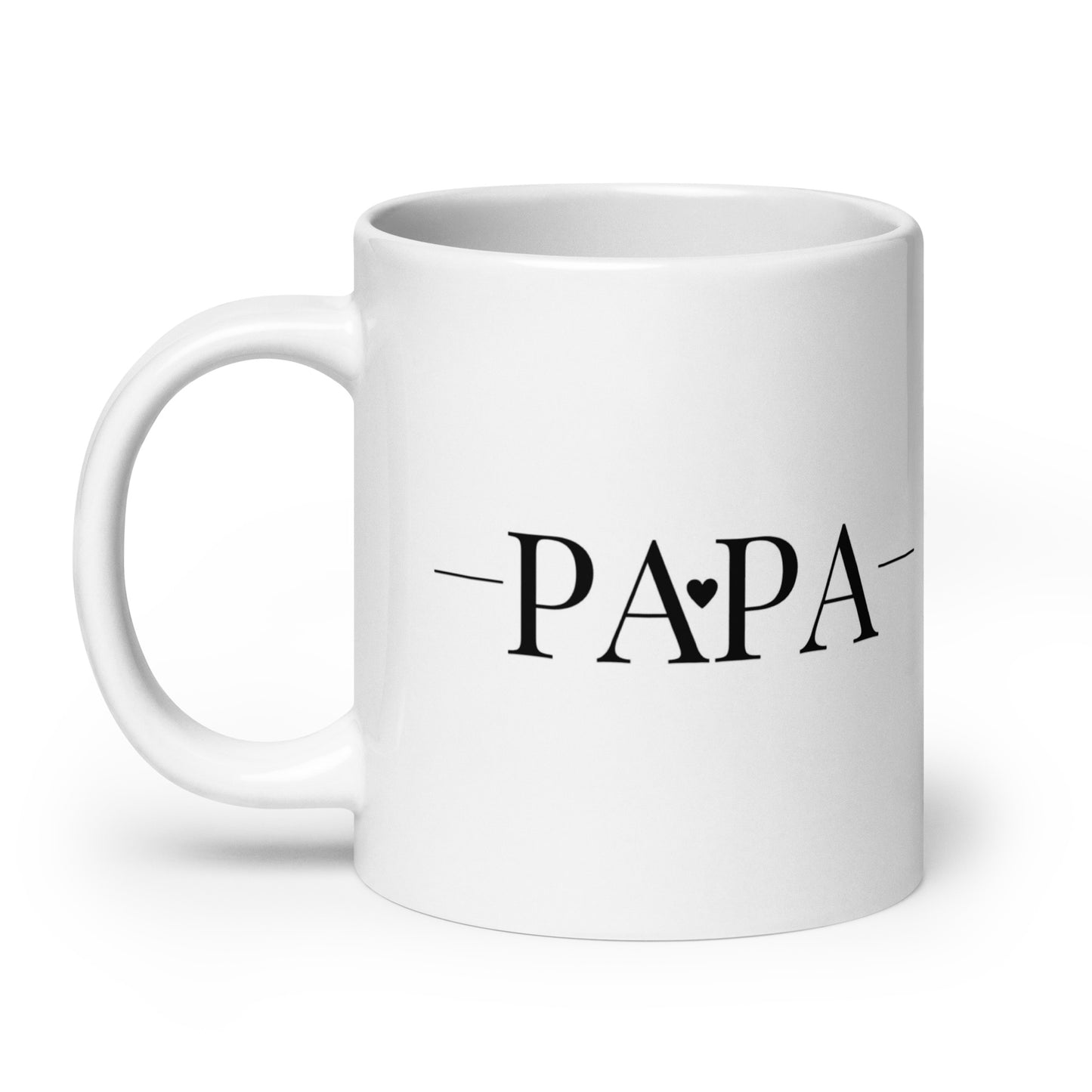 Mug en céramique – Blanc – Formats 11, 15, 20 oz, design élégant pour bureau & cuisine – Papa