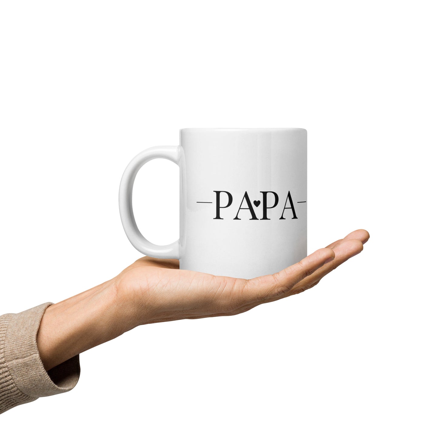 Mug en céramique – Blanc – Formats 11, 15, 20 oz, design élégant pour bureau & cuisine – Papa