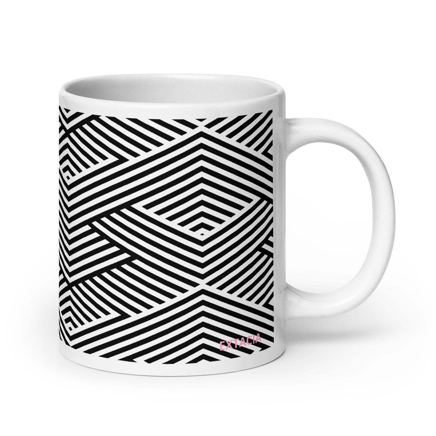 Mug en céramique – Blanc & Noir – Formats 11, 15, 20 oz, design élégant pour bureau & cuisine - Graphique