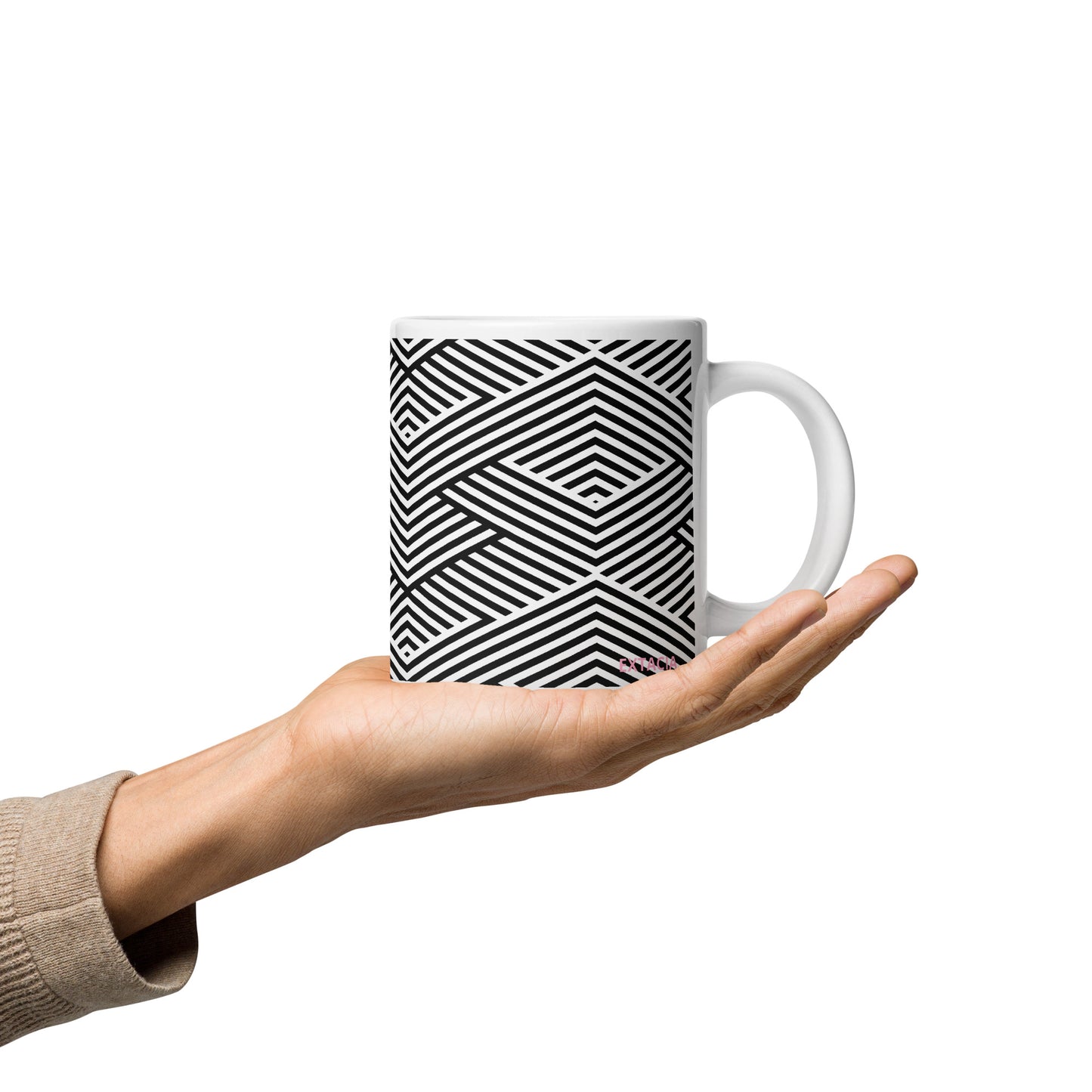 Mug en céramique – Blanc & Noir – Formats 11, 15, 20 oz, design élégant pour bureau & cuisine - Graphique