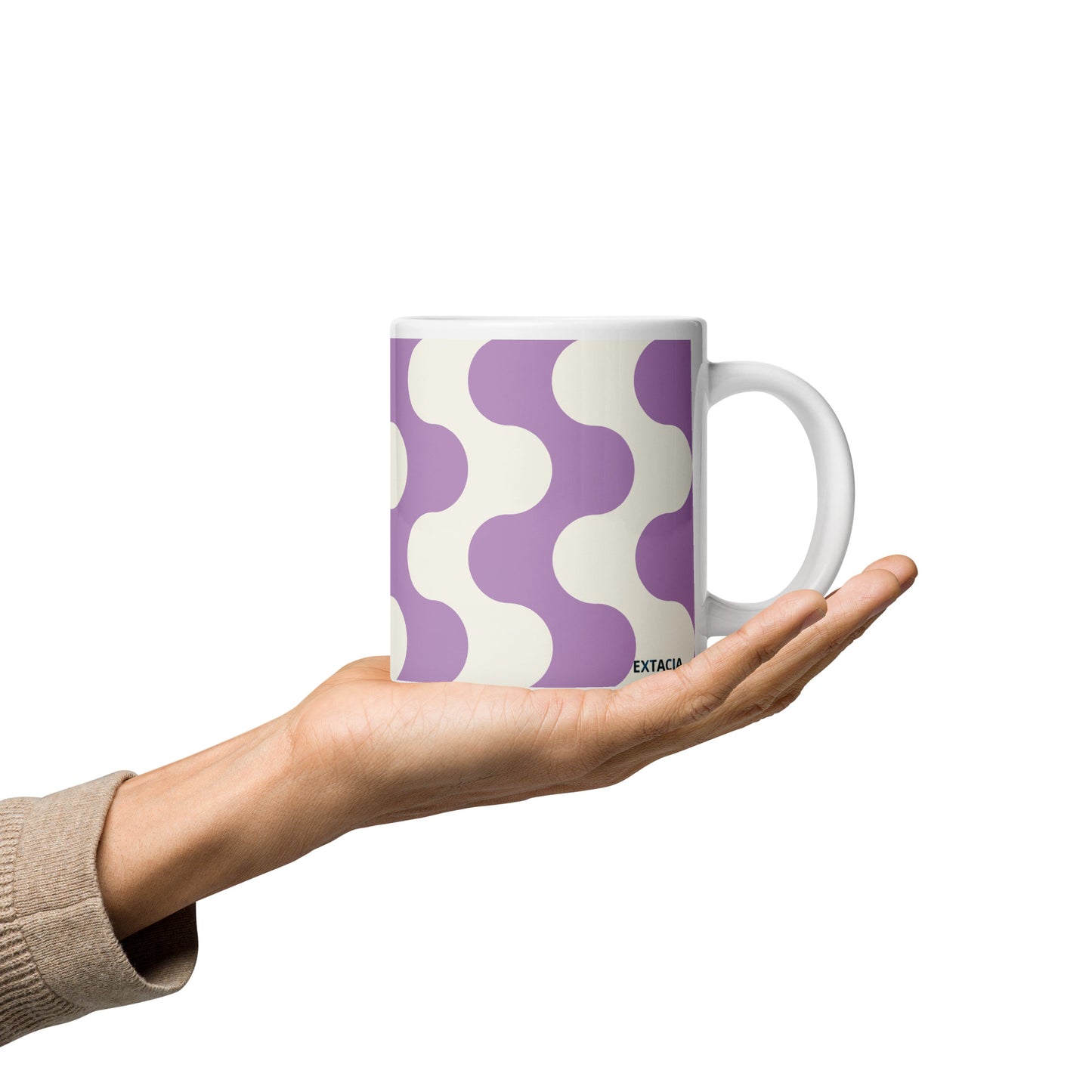 Mug en céramique – Blanc & Violet – Formats 11, 15, 20 oz, design élégant pour bureau & cuisine – Graphique