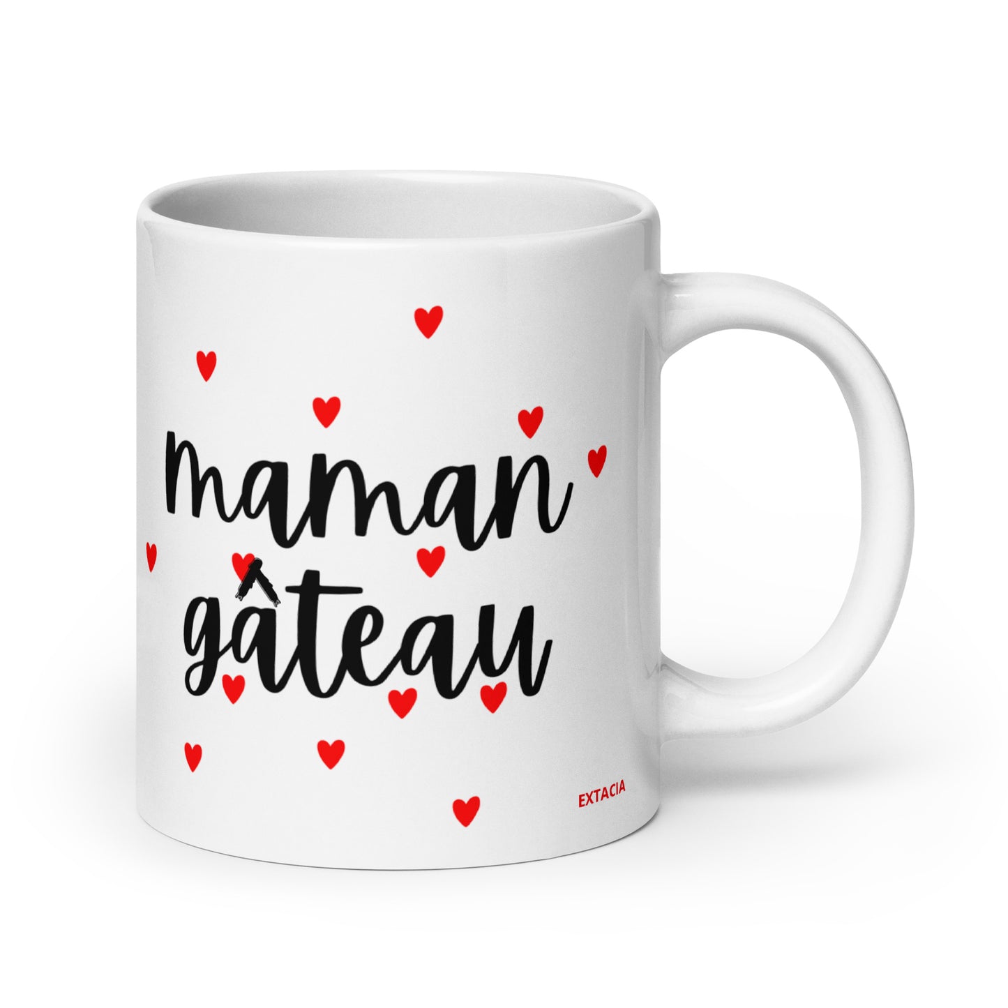Mug en céramique – Blanc – Formats 11, 15, 20 oz, design élégant pour bureau & cuisine – Maman Gâteau