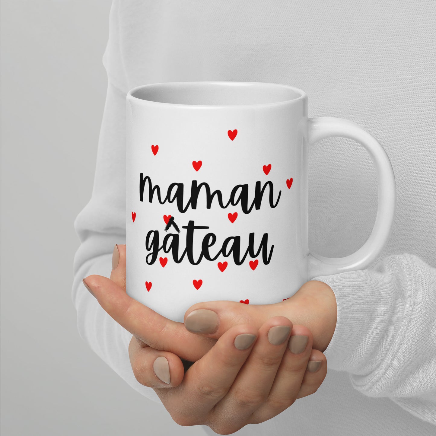 Mug en céramique – Blanc – Formats 11, 15, 20 oz, design élégant pour bureau & cuisine – Maman Gâteau