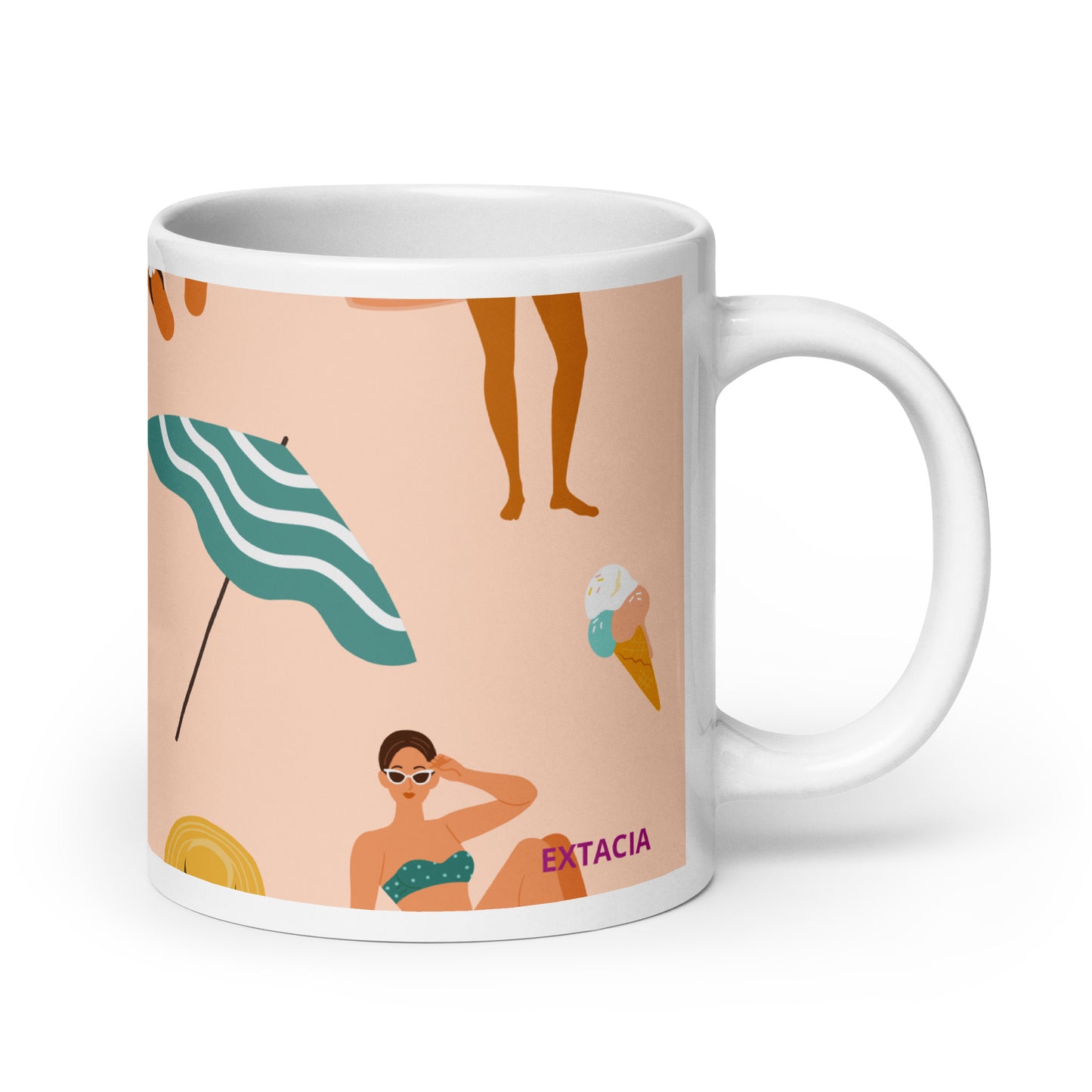 Mug en céramique – Saumon – Formats 11, 15, 20 oz, design élégant pour bureau & cuisine – Femmes du Monde