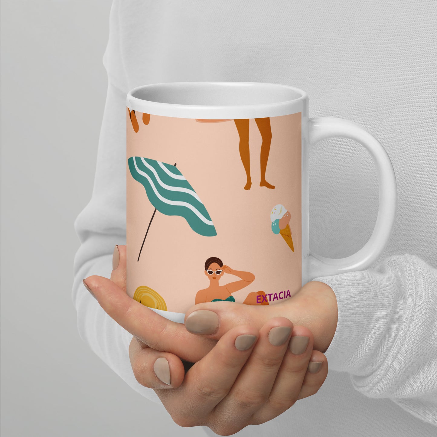 Mug en céramique – Saumon – Formats 11, 15, 20 oz, design élégant pour bureau & cuisine – Femmes du Monde