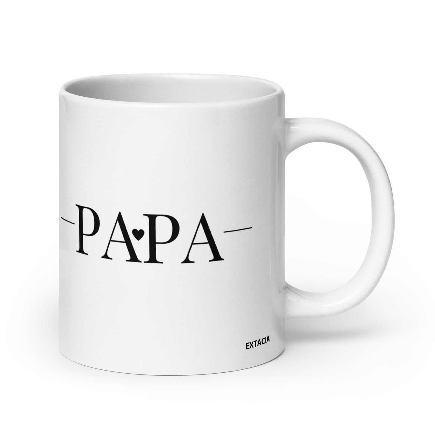 Mug en céramique – Blanc – Formats 11, 15, 20 oz, design élégant pour bureau & cuisine – Papa