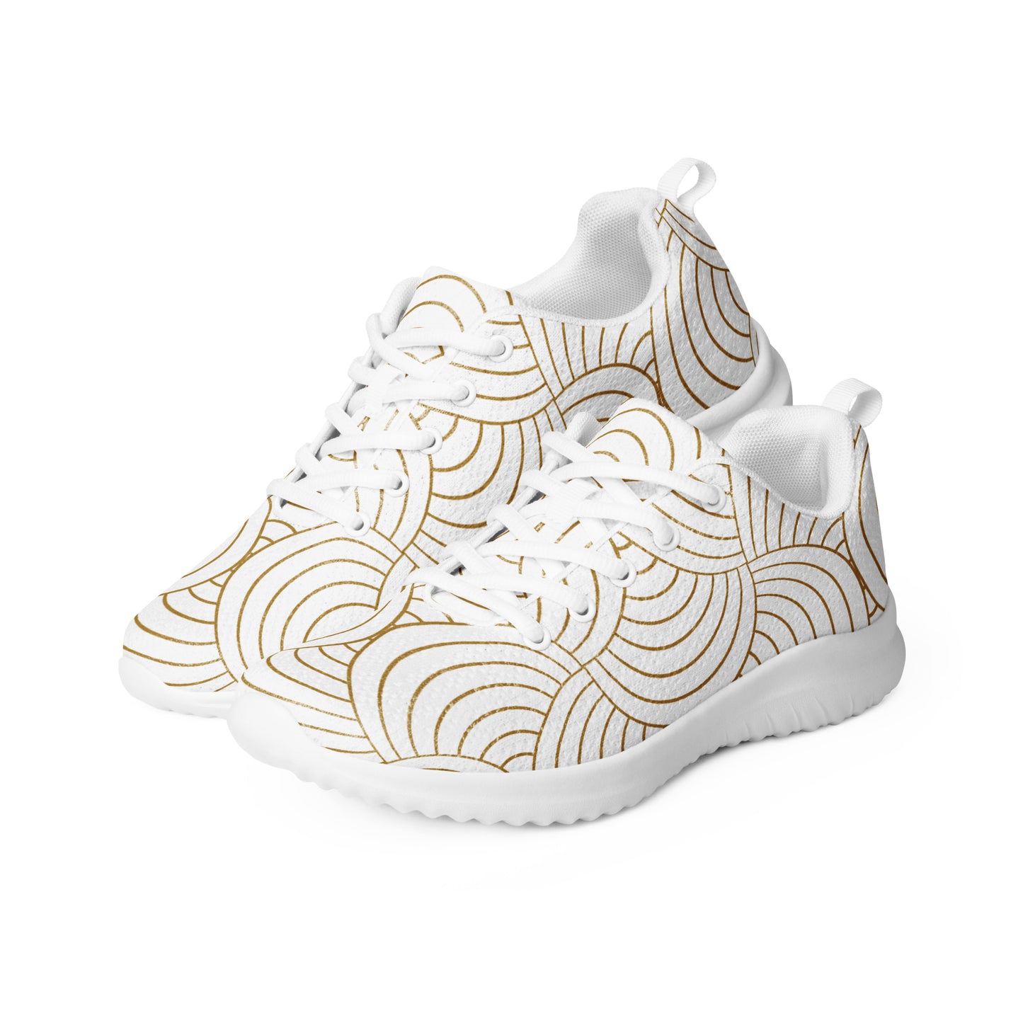 Chaussures de sport pour femme - Blanc et Or – Tennis en toile légères et confortables – Graphique