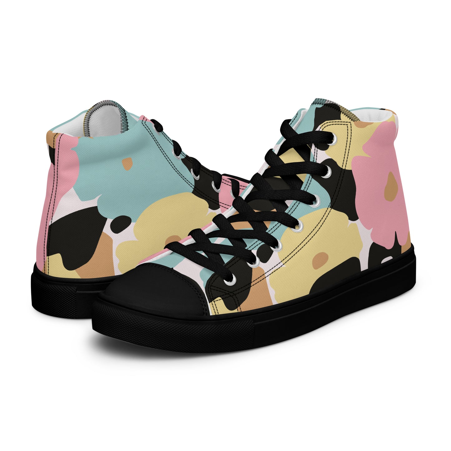 Baskets hautes en toile femme - Fleuri, Pastel – Légères et confortables – Minimaliste