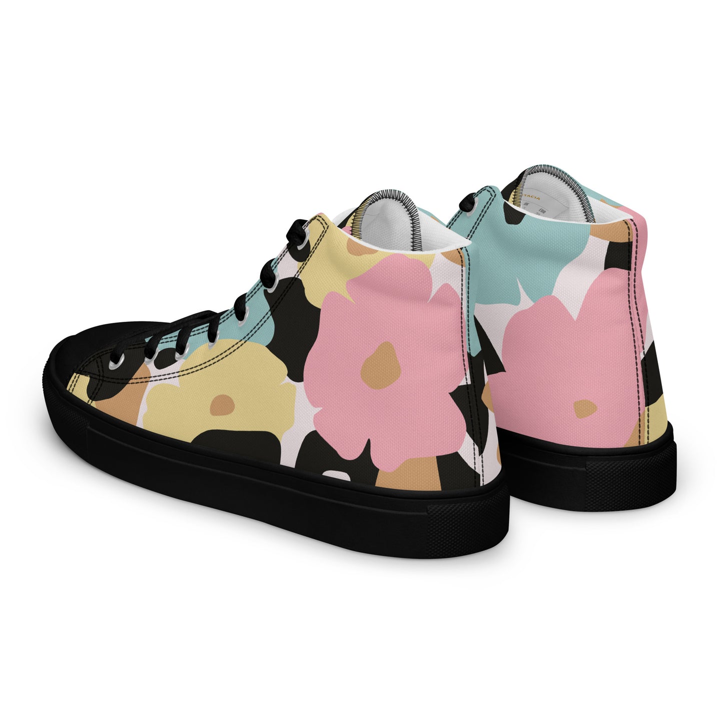 Baskets hautes en toile femme - Fleuri, Pastel – Légères et confortables – Minimaliste