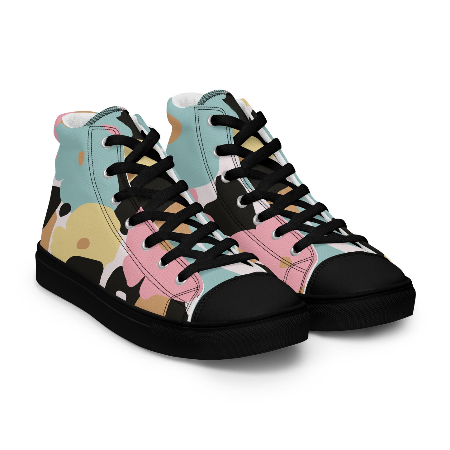 Baskets hautes en toile femme - Fleuri, Pastel – Légères et confortables – Minimaliste