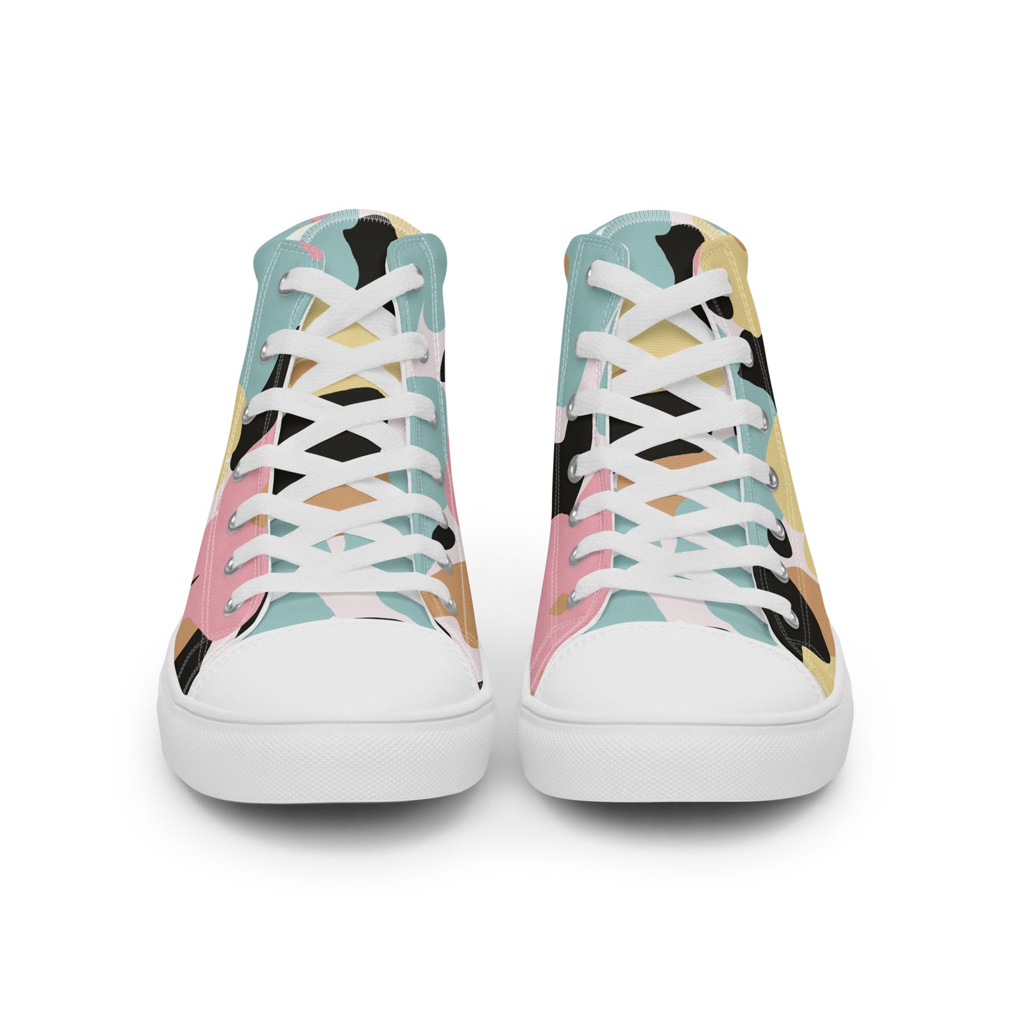 Baskets hautes en toile femme - Fleuri, Pastel – Légères et confortables – Minimaliste