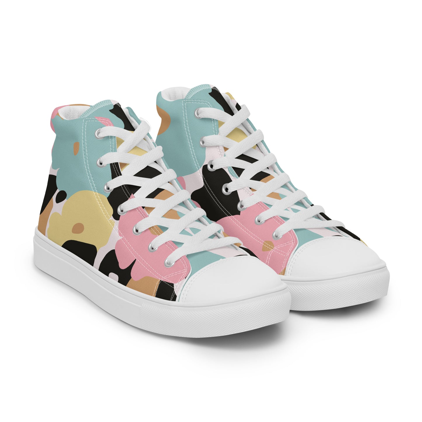 Baskets hautes en toile femme - Fleuri, Pastel – Légères et confortables – Minimaliste