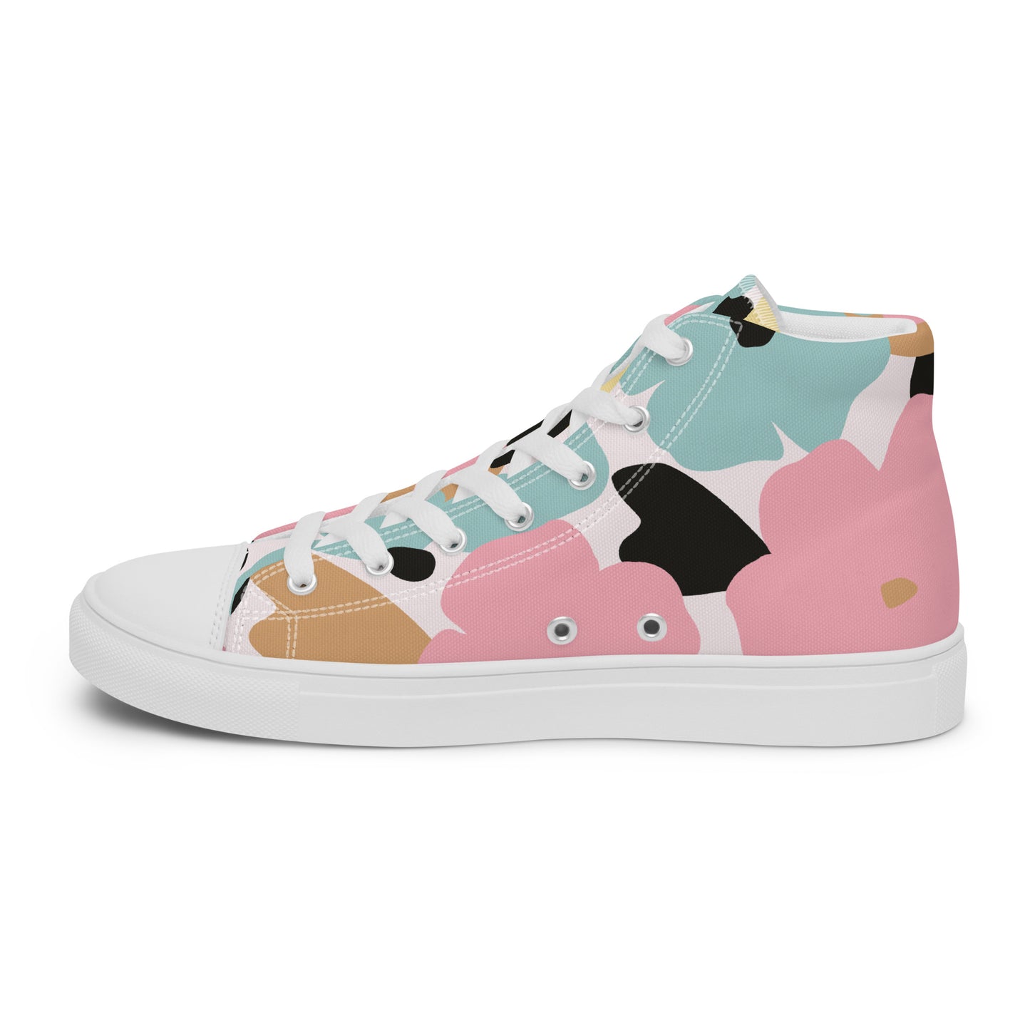Baskets hautes en toile femme - Fleuri, Pastel – Légères et confortables – Minimaliste